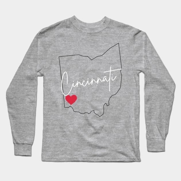 I Love Cincinnati Long Sleeve T-Shirt by AwkwardTurtle